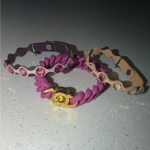 Pink Rustic Cuff Bracelet Set